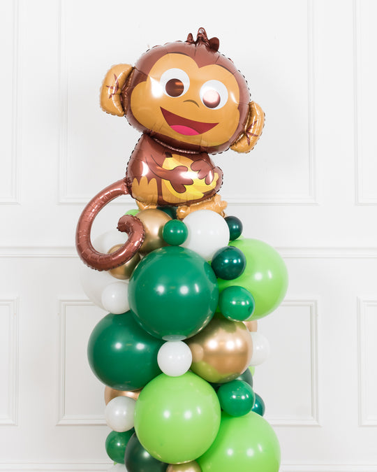Jungle Theme Monkey Balloon Column - 4ft