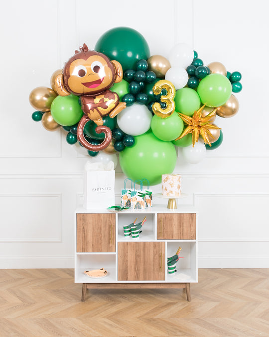 Jungle Theme - Monkey Backdrop Balloon Garland Install Piece - 6ft