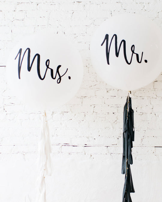 MR & MRS Giant Balloon and Tassel Set