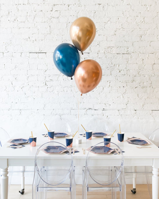 Midnight Copper - 11in Balloons Centerpiece - bouquet of 3
