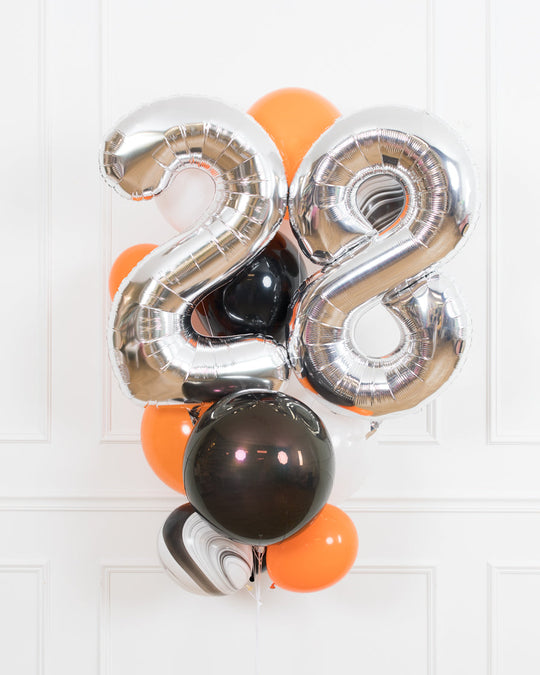 Halloween Theme - Foil Number and Latex Balloon Bouquet