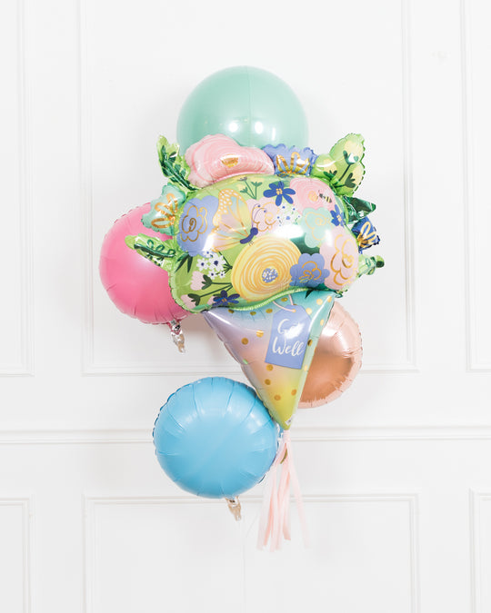 GIFT- Get Well Flower Balloon Bouquet