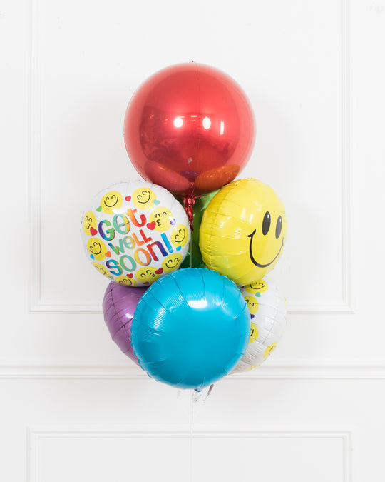 GIFT-Get Well Smiley Face Foil Bouquet