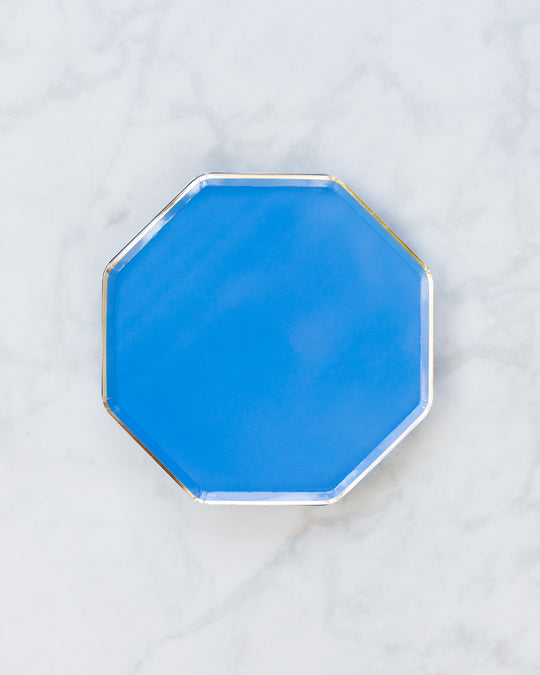 Meri Meri - Bright Blue Large Plate - Pack of 8
