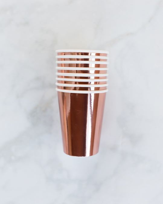 Talking Tables Party Porcelain Rose Gold Cups - pack of 8