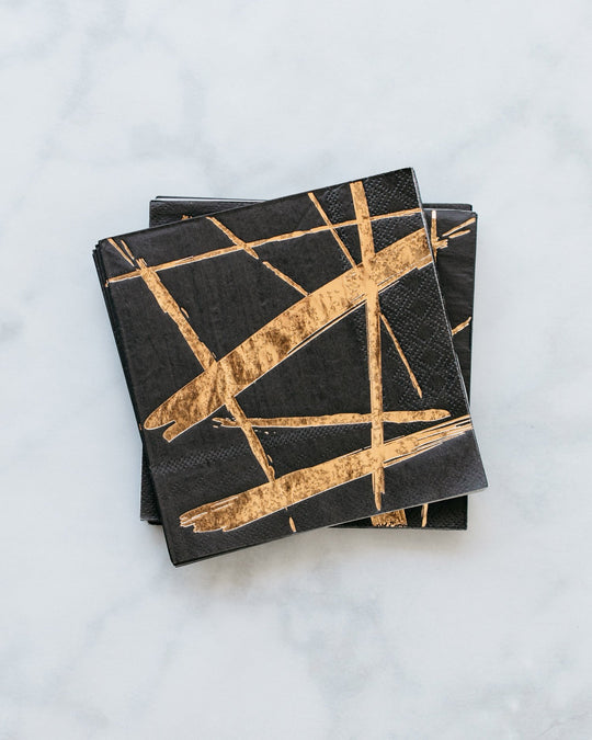 Harlow & Grey Noir Collection Small Napkins - pack of 20