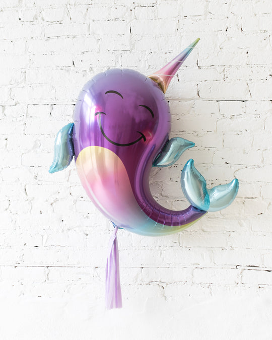 40in Narwhal Foil Balloon and lilac Skirt