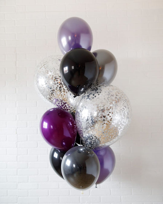 Feel The Beat - Confetti and 11in Balloons - bouquet of 10