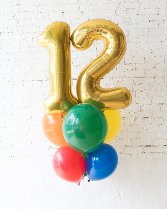 Sesame Street Theme - Double Digit Foil and Latex Balloons - bouquet of 8