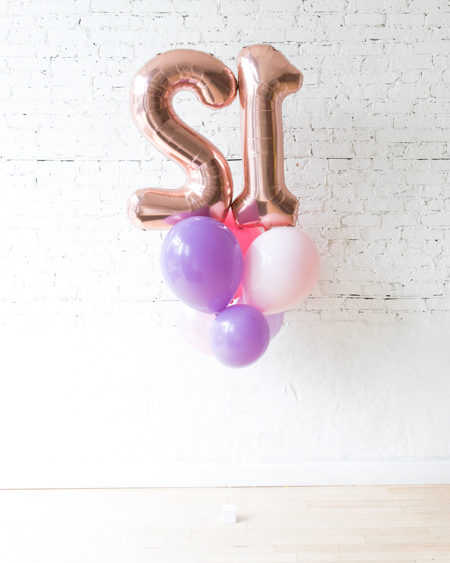 Princess-balloon-number-bouquet-foil-latex-pink