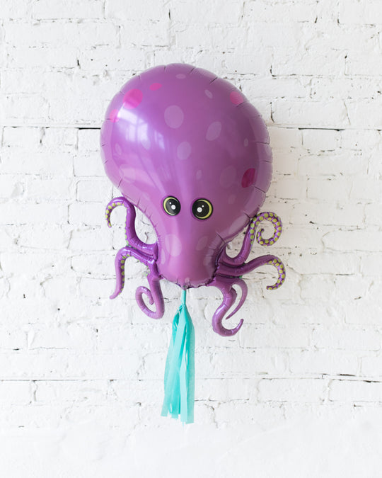 GIFT-35in Octopus Foil Balloon and turquoise Skirt