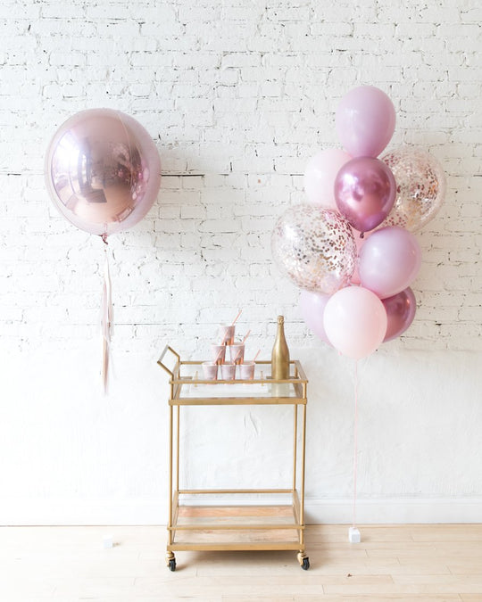 Modern Mauve - 21in Orb & Confetti Bouquet Set