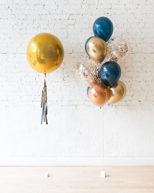 Midnight Copper - 21in Orb & confetti bouquet set