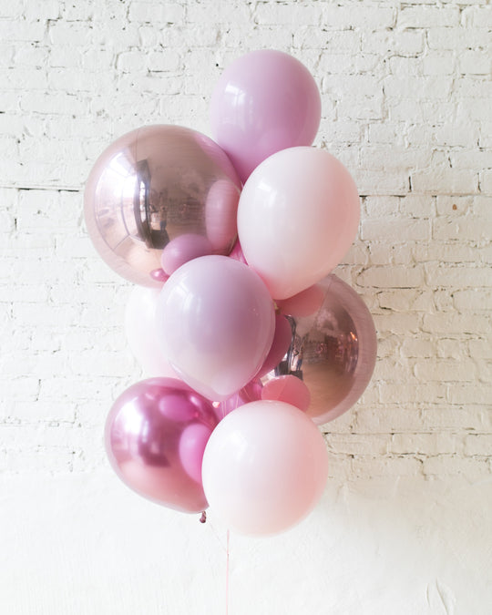 Modern Mauve - Orbs and 11in Balloons - bouquet of 10