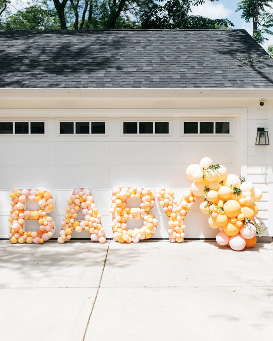 OUTDOOR - BABY Mosaic Letters (4ft) with Garland