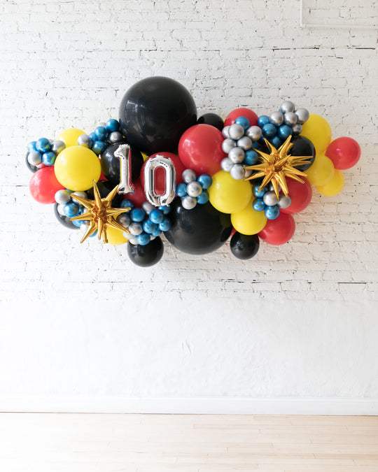 OUTDOOR-Customizable Numbers and Superhero Theme Balloon Garland
