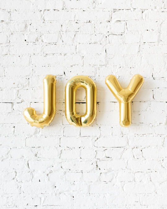 OUTDOOR-16in JOY Gold Foil Balloon Set