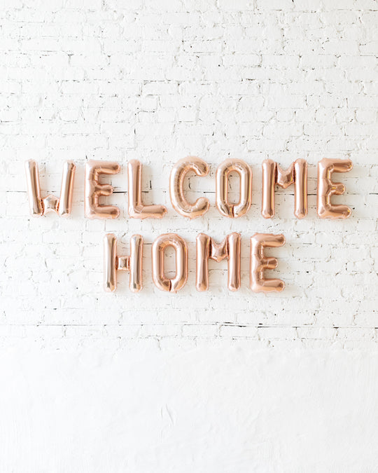 OUTDOOR-16in WELCOME HOME Rose Gold Foil Balloon Set