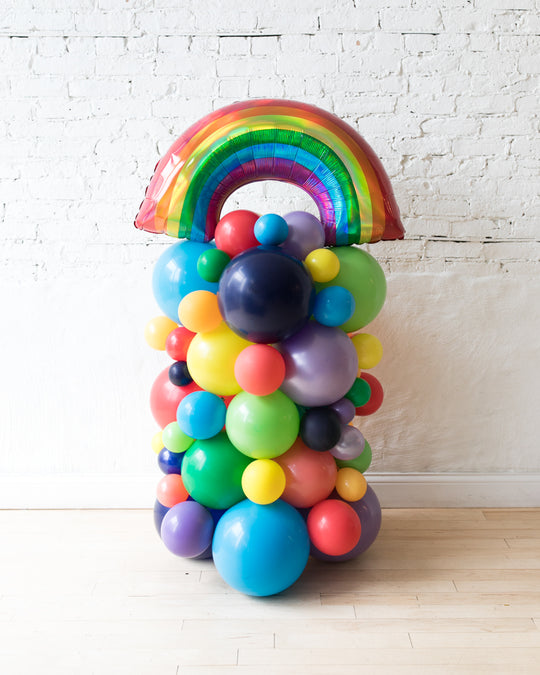 Rainbow Palette Balloon Column - 4ft