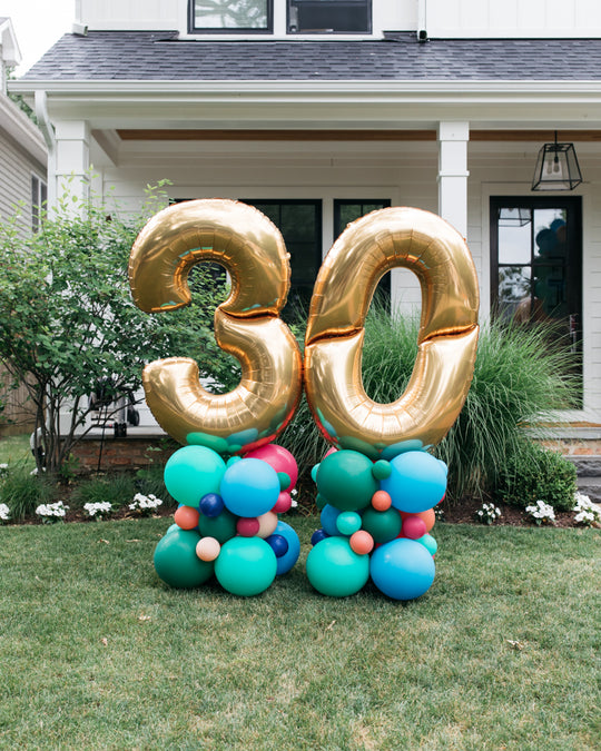OUTDOOR - Number Balloon Pedestal - set of 2