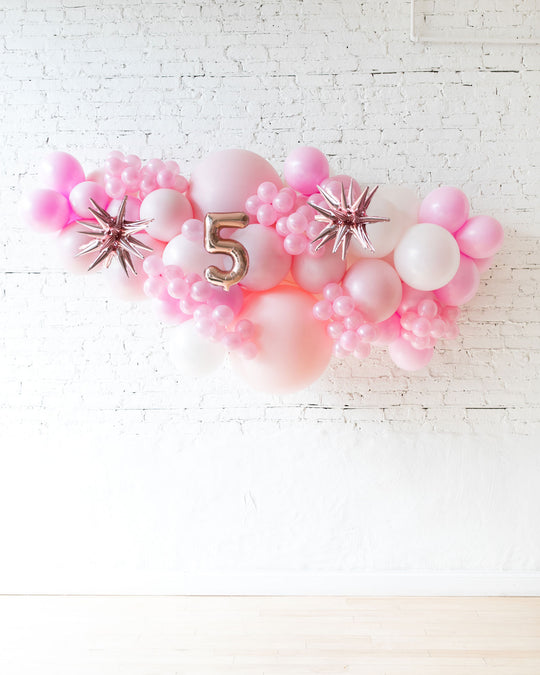OUTDOOR-Customizable Numbers and Soft Pink Palette Balloon Garland