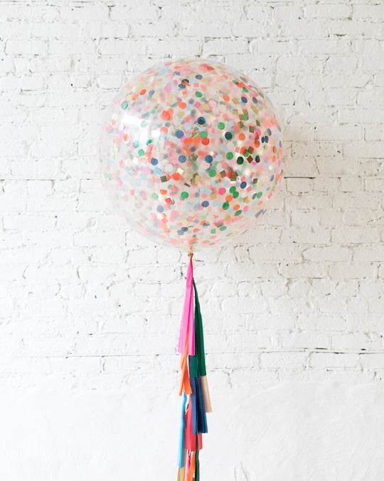 Party Animal Theme - Confetti Giant Balloon with Tassel