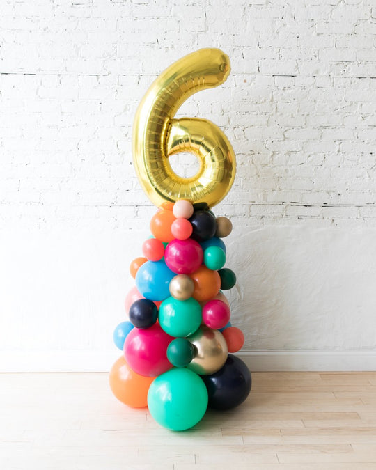 OUTDOOR-Party Animal Theme - Number Balloon Column - 4ft
