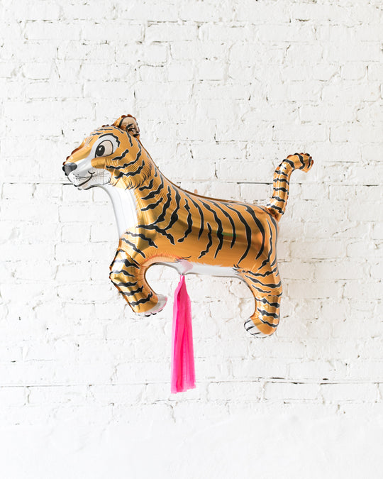 41in Tiger Foil Balloon and Bright Pink Skirt