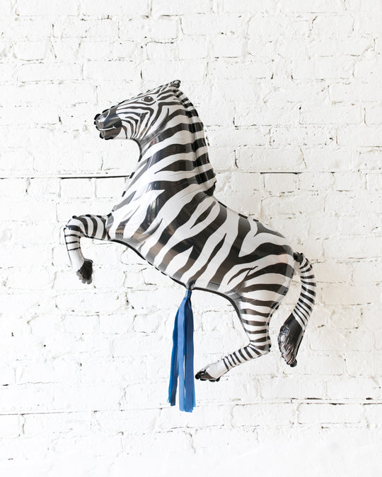 GIFT-43in Zebra Foil Balloon and Navy Skirt