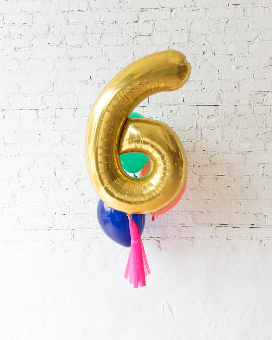 Party Animal Theme - Customizable Number and 11in Balloons - bouquet of 4