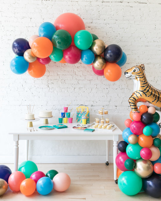 Party Animal Theme - Floating Arch & Tiger Column Set