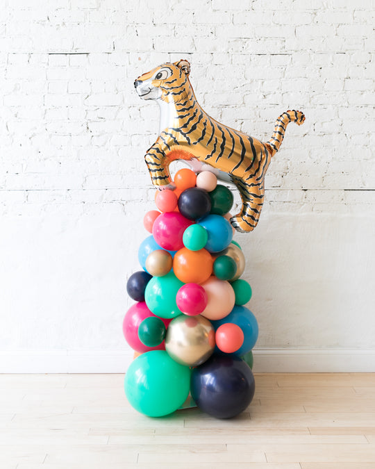 Party Animal Theme - Tiger Balloon Column - 4ft