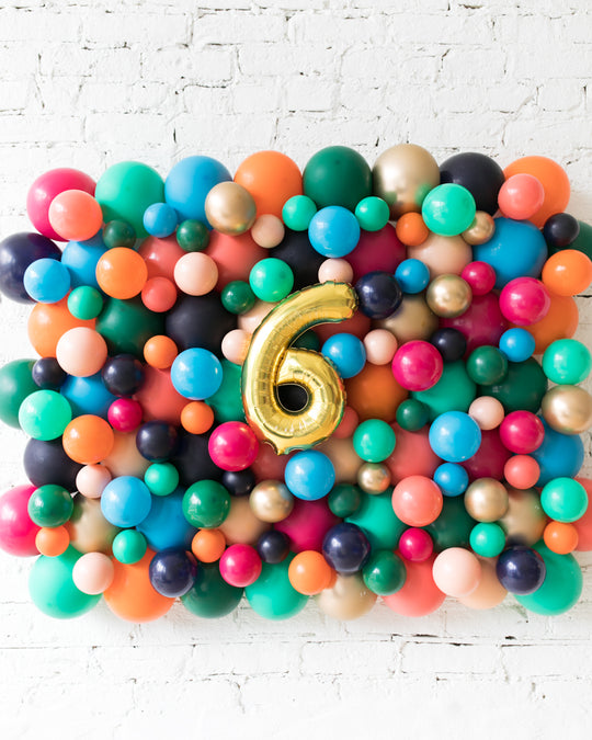 Party Animal Theme - Customizable Number Balloon Backdrop Board - 30inx40in