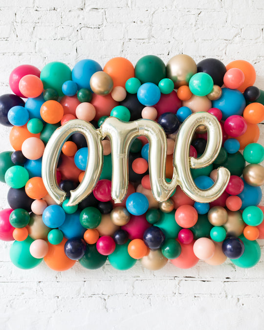 Party Animal Theme - ONE Script Balloon Backdrop Board - 30inx40in