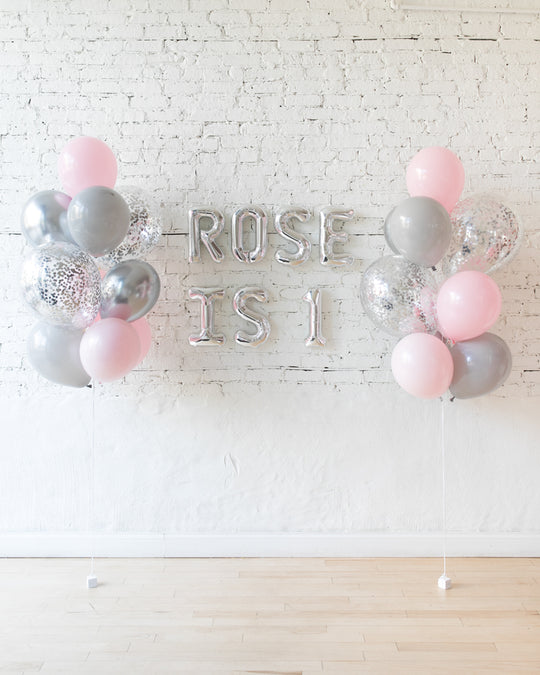 Pink Chic - 16in Letters & Confetti Bouquets Set