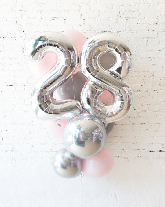 Pink Chic - Foil Number and latex Balloons - 13 balloons