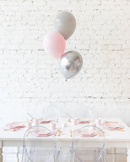 Pink Chic - 11in Balloons Centerpiece - bouquet of 3