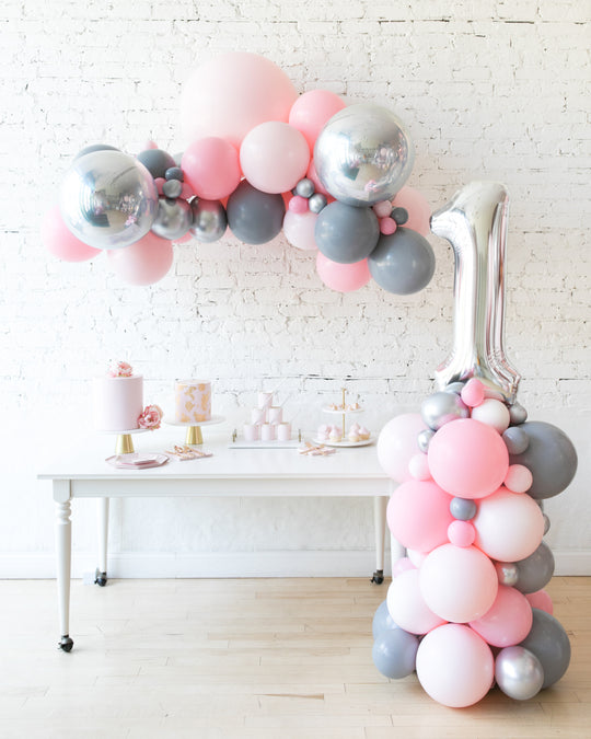 Pink Chic - Floating Balloon Arch & Number Column Set