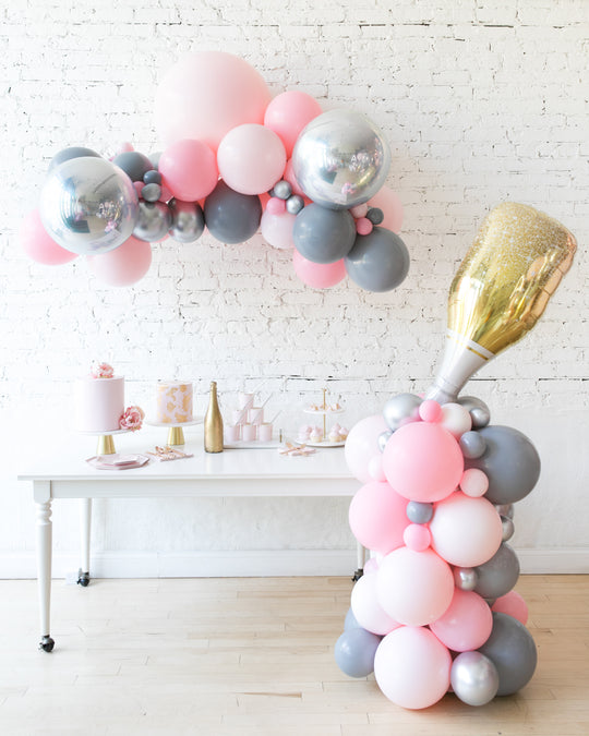 Pink Chic - Floating Balloon Arch & Champagne Column Set