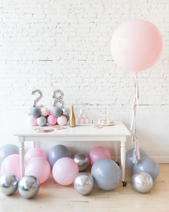 Pink Chic - Tabletop Numbers, Giant & Floor Balloons Set