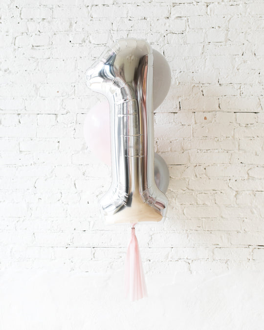 Pink Chic - Foil Number and Latex Balloons - 4 balloons