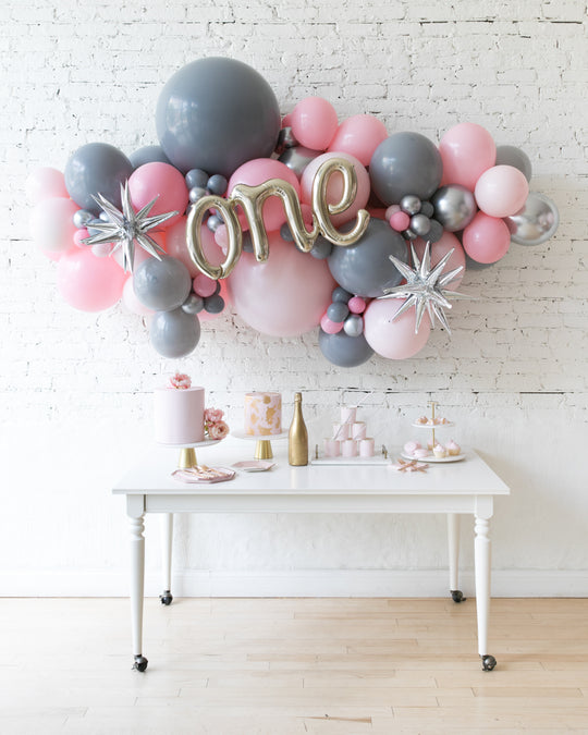 Pink Chic - ONE Script Backdrop Balloon Garland Install Piece