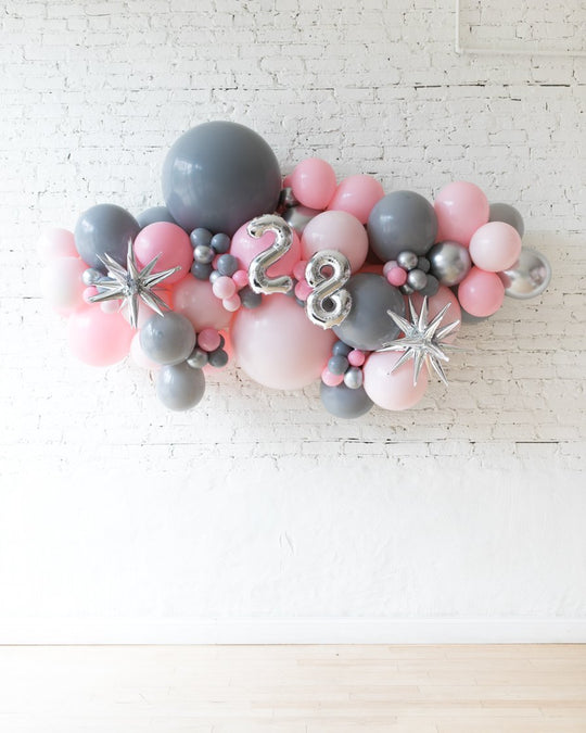 OUTDOOR-Pink Chic - Number Backdrop Balloon Garland Install Piece