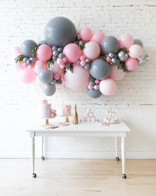 Pink Chic - Backdrop Balloon Garland Install Piece with Greenery - 6ft