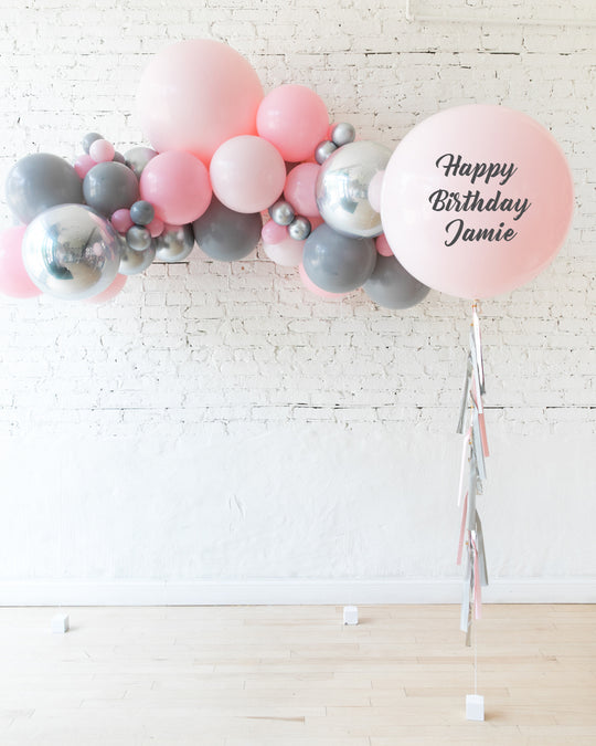 Pink Chic - Floating Balloon Arch & Personalized Giant Balloon Set