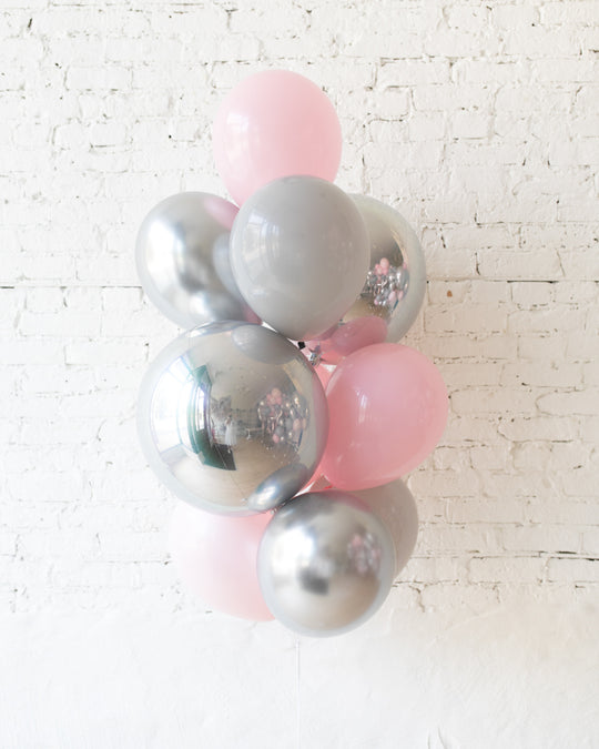 Pink Chic - Orbs and 11in Balloons - bouquet of 10
