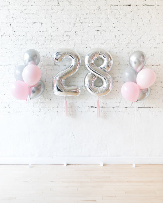Pink Chic - Numbers & 11in Balloon Bouquets Set