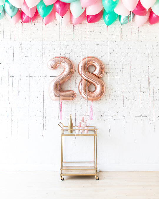 Flamingo Fling - Number Foils & Ceiling Balloons Set