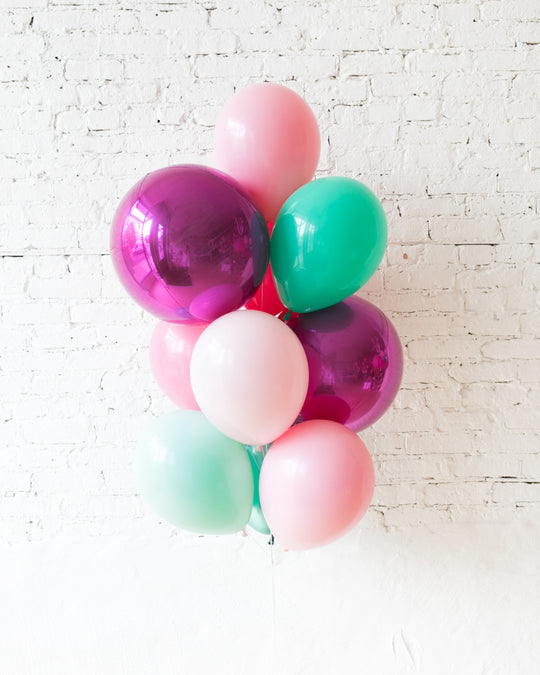Flamingo Fling - Orbs and 11in Balloons - bouquet of 10