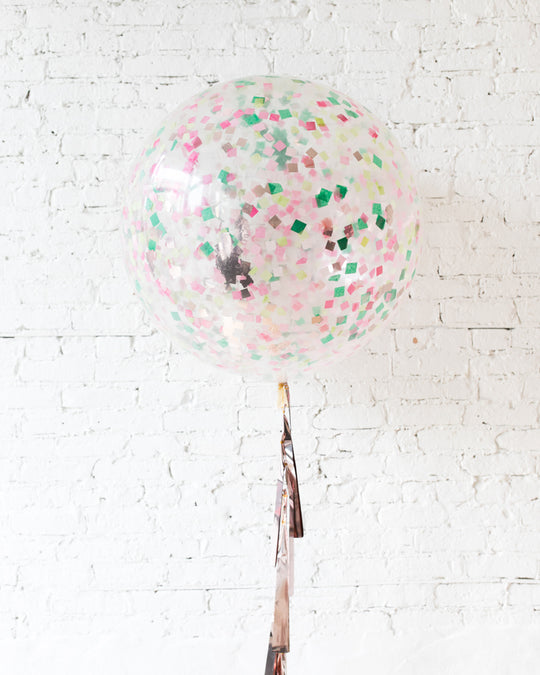 Flamingo Fling - Confetti Giant Balloon with Tassel
